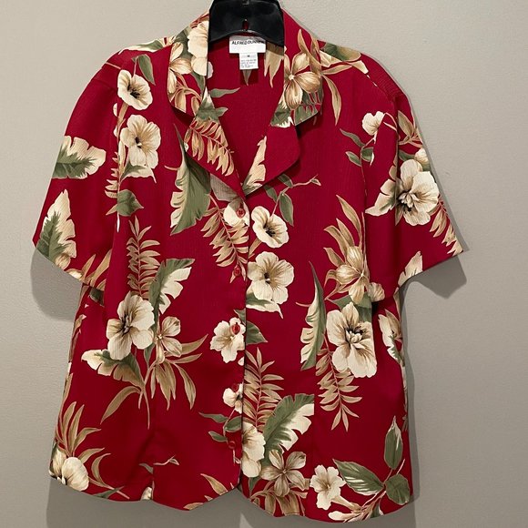 Alfred Dunner Tops - Alfred Dunner Womens Floral Print Button Down Short Sleeve Blouse sz 16  NwoTags
